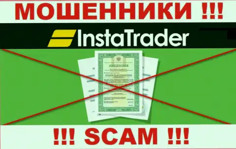 У мошенников InstaTrader на web-портале не представлен номер лицензии компании !!! Будьте очень внимательны