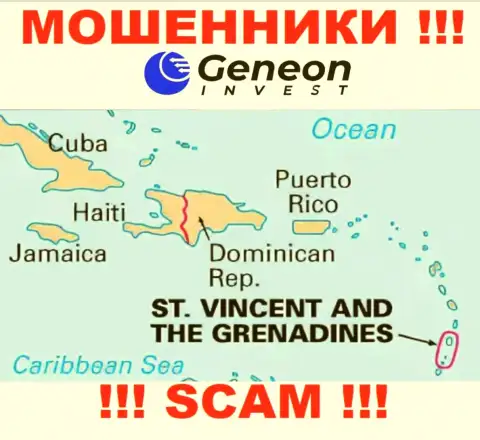 GeneonInvest пустили свои корни на территории - St. Vincent and the Grenadines, избегайте совместной работы с ними