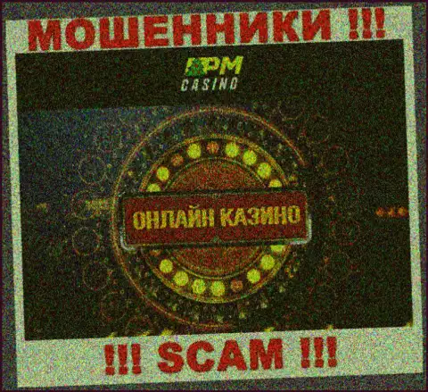 Род деятельности мошенников PM-Casinos Net - это Казино, но знайте это кидалово !!!