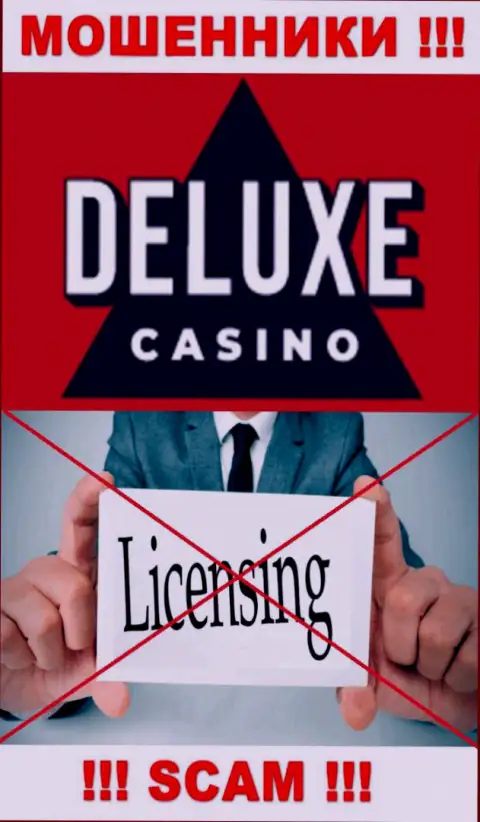 Отсутствие лицензии у компании Deluxe-Casino Com, лишь доказывает, что это интернет-мошенники