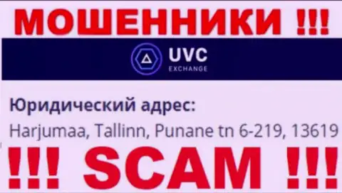 UVCExchange - это мошенническая контора, которая зарегистрирована в оффшорной зоне по адресу - Harjumaa, Tallinn, Punane tn 6-219, 13619