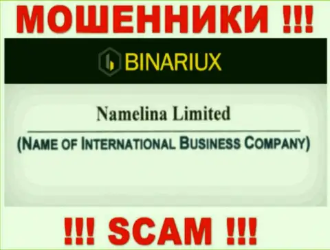Binariux - это аферисты, а владеет ими Namelina Limited