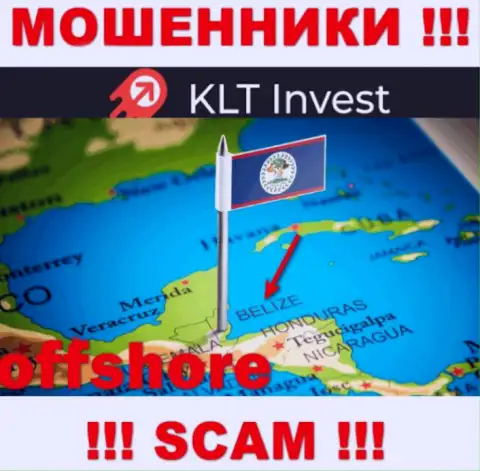 KLT Invest безнаказанно лишают денег, ведь расположены на территории - Belize