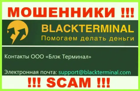 Весьма опасно переписываться с мошенниками BlackTerminal Ru, даже через их адрес электронной почты - обманщики