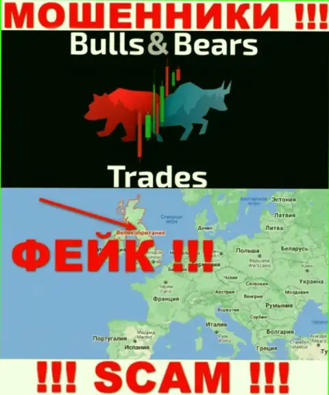 На сайте мошенников Bulls Bears Trades только неправдивая информация касательно юрисдикции