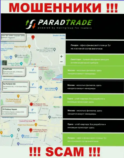 Parad Trade - это МОШЕННИКИ, засели в офшорной зоне по адресу - Suite 305. Griffith Corporate Centre, Beachmont, Kingstown, St. Vincent and the Grenadines