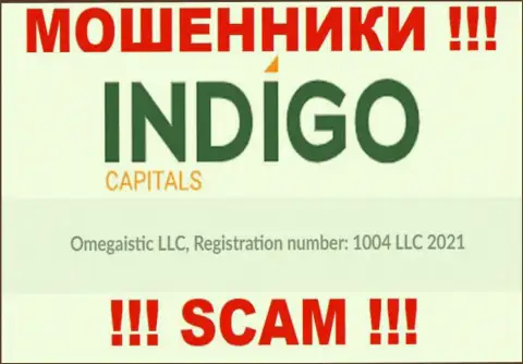Номер регистрации очередной противоправно действующей компании Indigo Capitals - 1004 LLC 2021