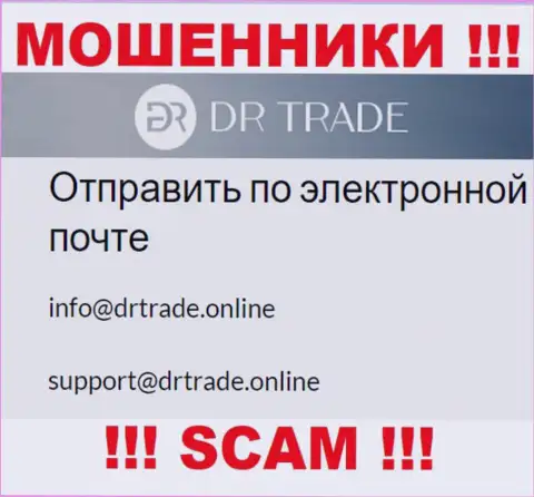 Не пишите сообщение на адрес электронного ящика мошенников DRTrade, опубликованный на их интернет-ресурсе в разделе контактной информации - это очень опасно