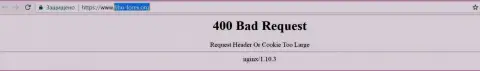 Официальный интернет-сервис форекс брокера Fibo Forex некоторое количество дней вне доступа и выдает - 400 Bad Request (неверный запрос)